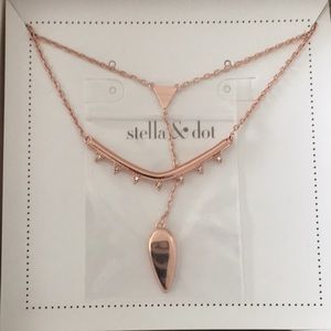 Stella & Dot double layer Rose Gold necklace